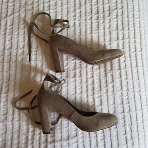 Taupe block heels